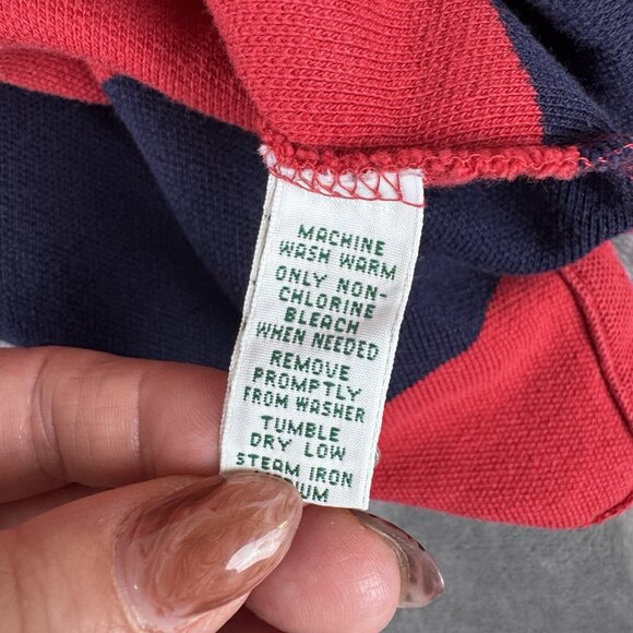 Lauren Ralph Lauren Mens  XL Red & Blue Striped Rugby Shirt Long Sleeve Polo - Picture 7 of 10